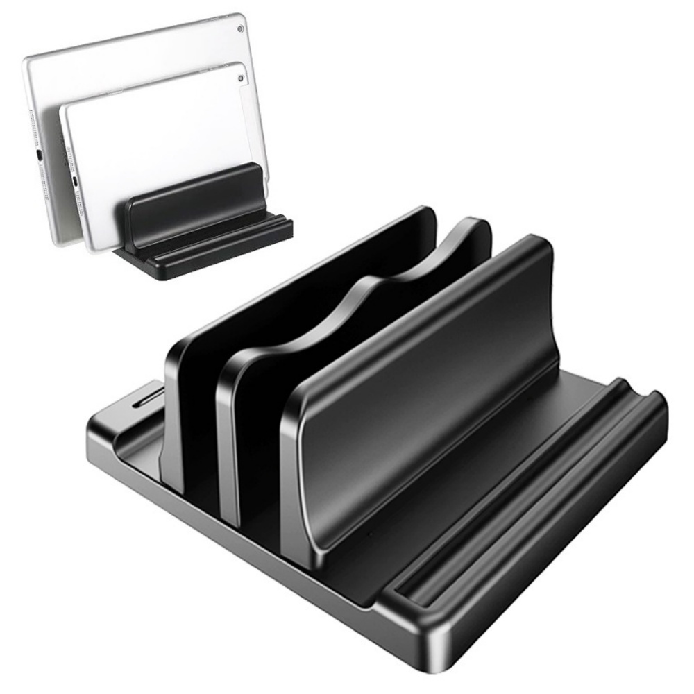 Laptop Accessories Dell - シングル/デュアルスロット垂直ラップトップスタンドホルダー 調整可能なデスクトップノートブックドック 省スペース MacBook HP Dell