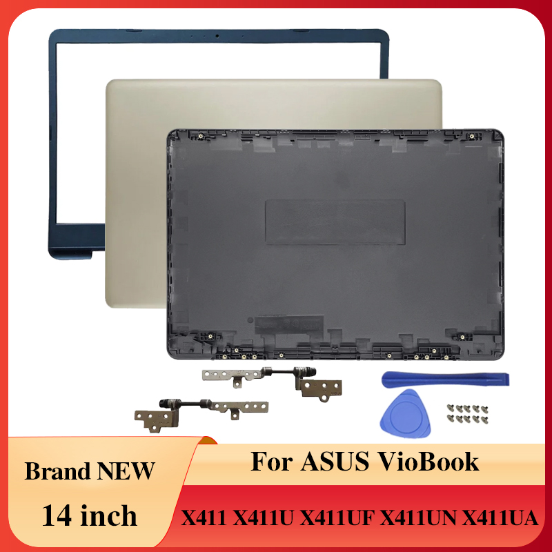 Laptop Accessories For Asus Vivobook - 非タッチ式ノートパソコン画面LCDバックカバーフロントフレームヒンジボトムケース ASUS VivoBook X411 U UF