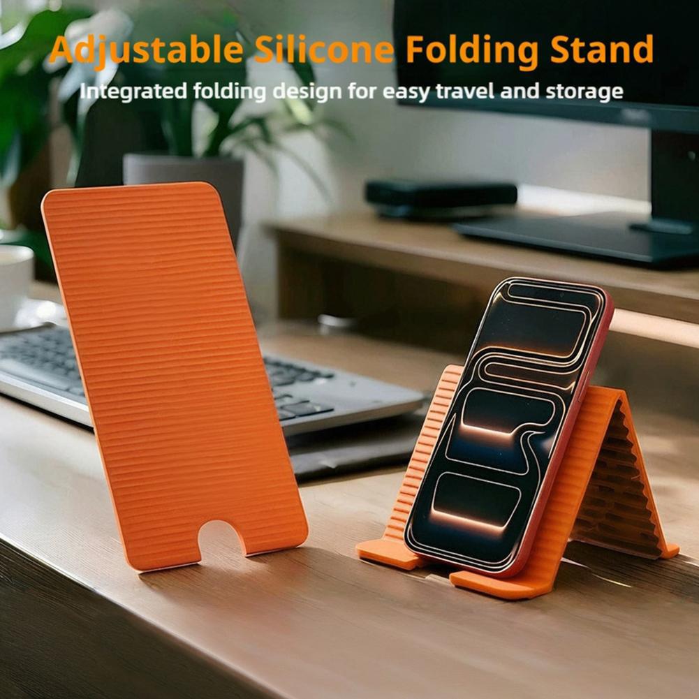 Laptop Extra Accessories - 柔軟な折りたたみ式シリコン製電話ホルダー iPhone、iPad、ラップトップ、タブレット用 ポータブル調整可能な多角度デスクトップスタンド ホームオフィス用