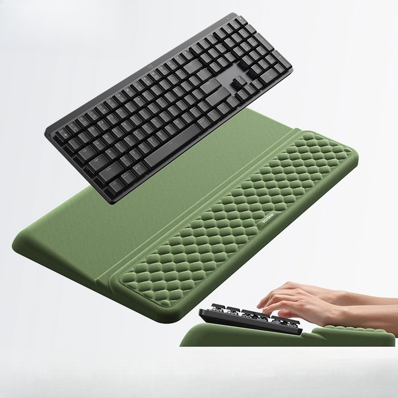 Wrist Rest Gel - 2-in-1 メモリーフォームリストレスト、オールインワン人間工学に基づいたキーボードオフィスパームサポート、タイピングの快適さのためのジェルクッション付き