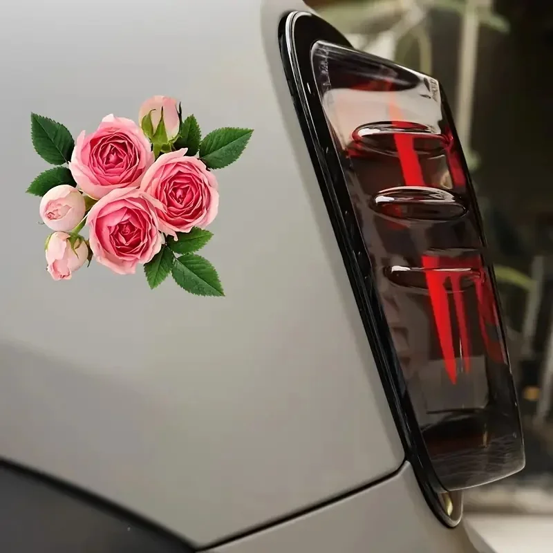 Laptop Accessories Pink - エレガントなピンクのバラと牡丹面白い防水ビニール車デカール外装装飾アクセサリー車オートバイのラップトップに使用