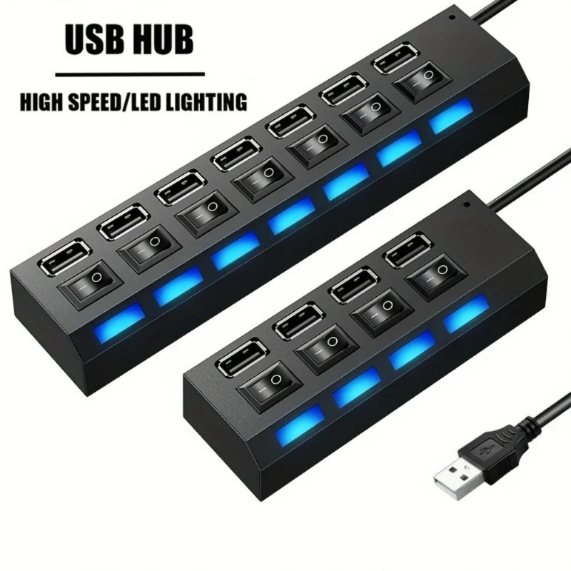 USB 2.0 ハブ 4/7 ポートスプリッタ電源アダプタ  - Laptop Accessories Productivity のレビューと価格