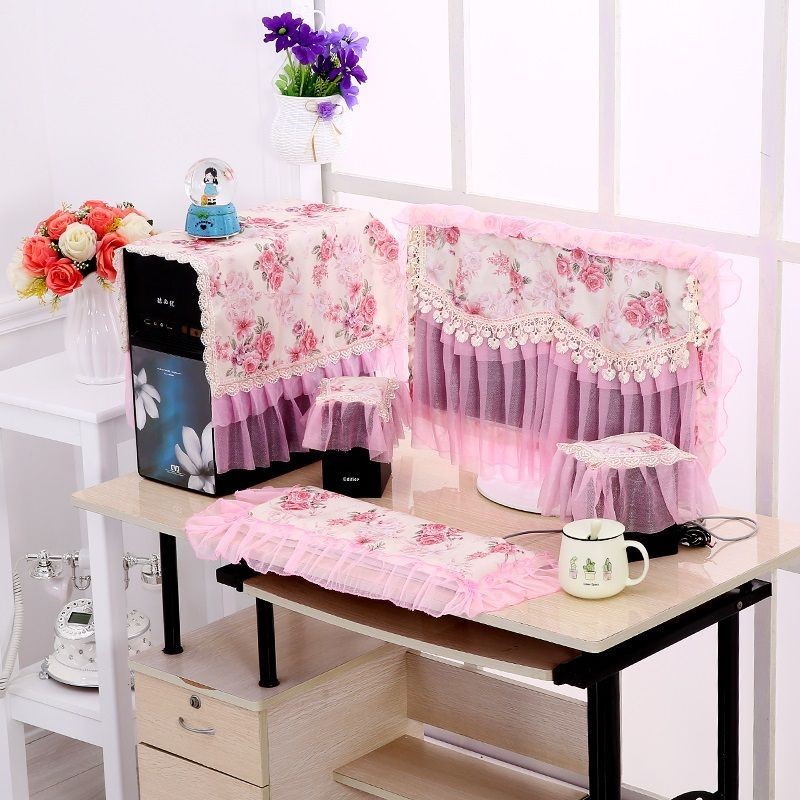 生地レースデザインヨーロッパスタイルコンピュータデスクトップ - Laptop Accessories Pink のレビューと価格