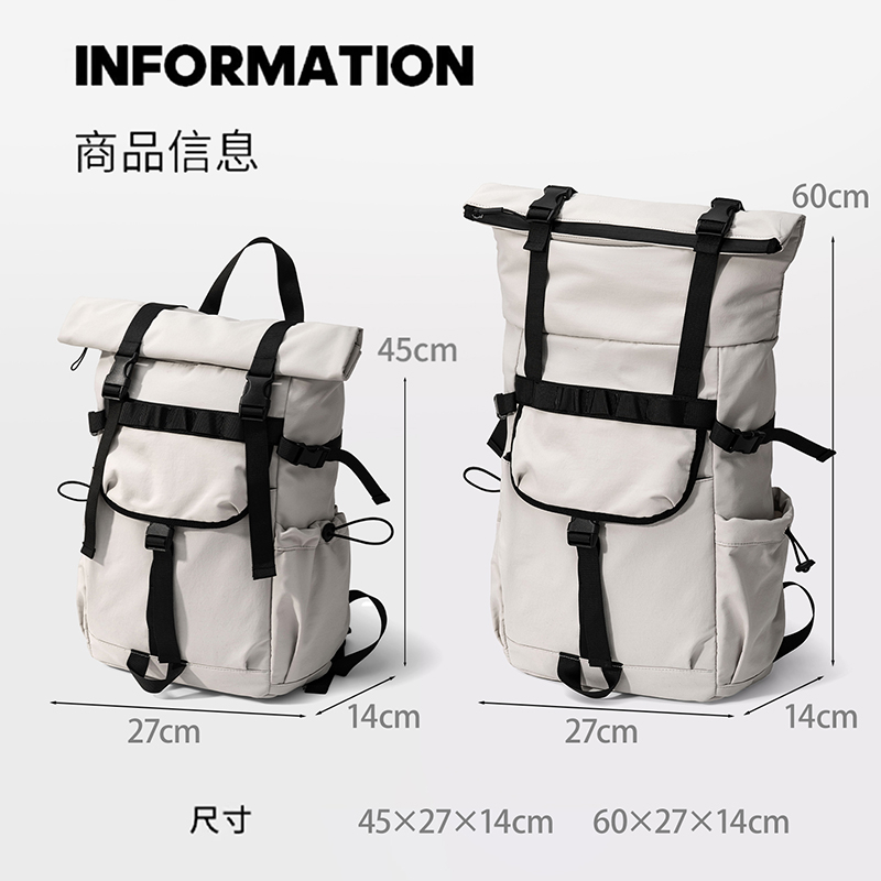 新しいメンズロールマウス拡張可能なトラベルバックパック、ラッ - Laptop Bag Waterproof のレビューと価格