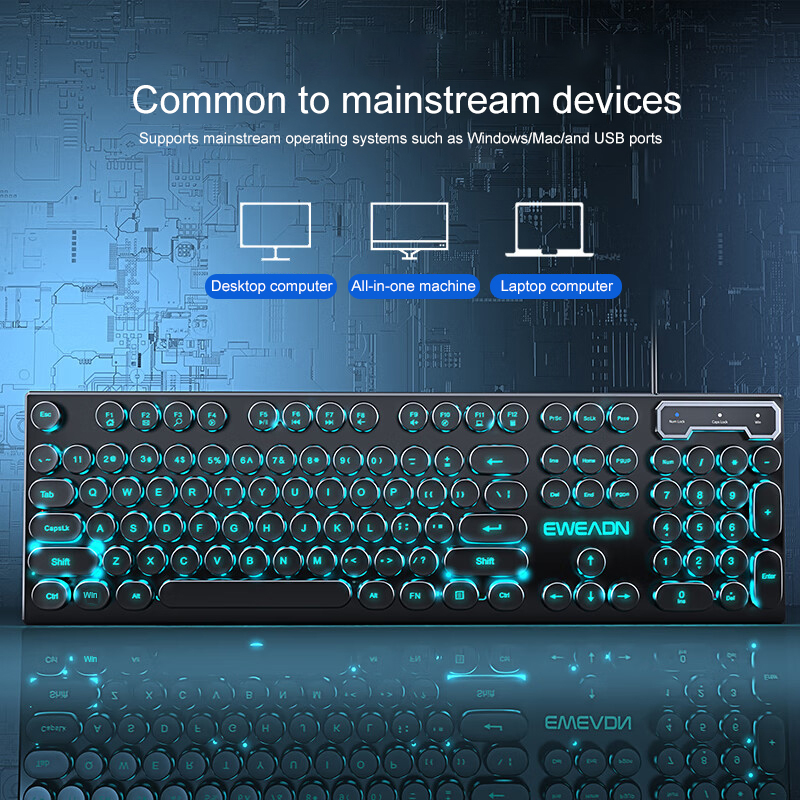 EWEADN タイプライターゲーミングキーボード、104キー - Laptop Extra Accessories のレビューと価格