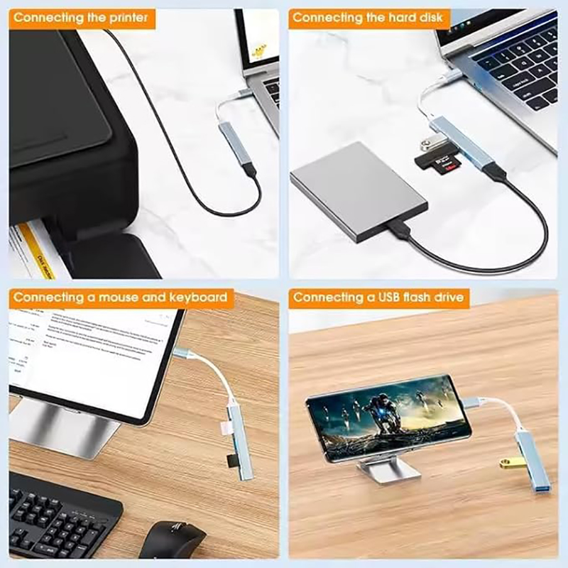 4ポートマルチスプリッターType CハブUSBアダプターO - Mac Laptop Accessories のレビューと価格