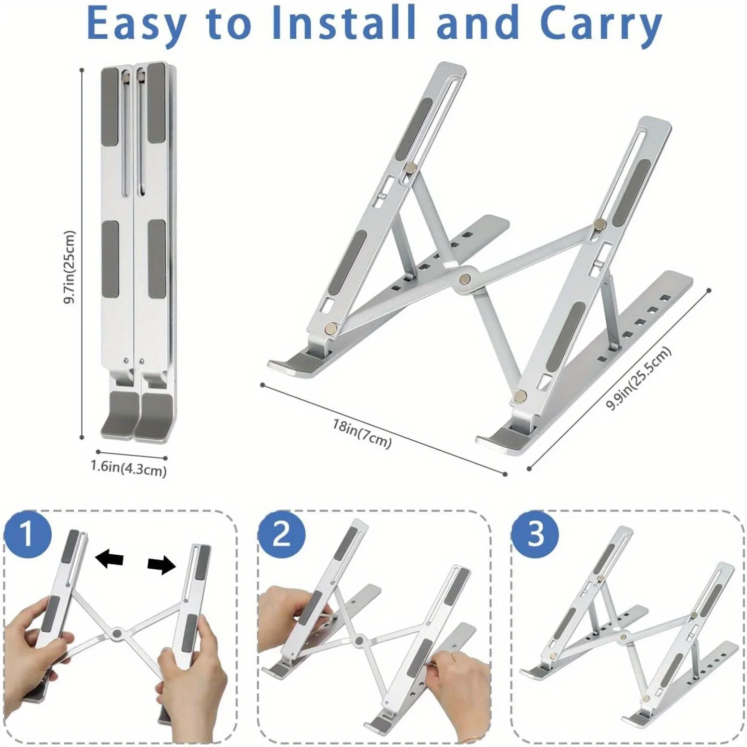 調節可能なアルミニウム製ラップトップスタンド - 6段階の高 - Laptop Accessories Dell のレビューと価格