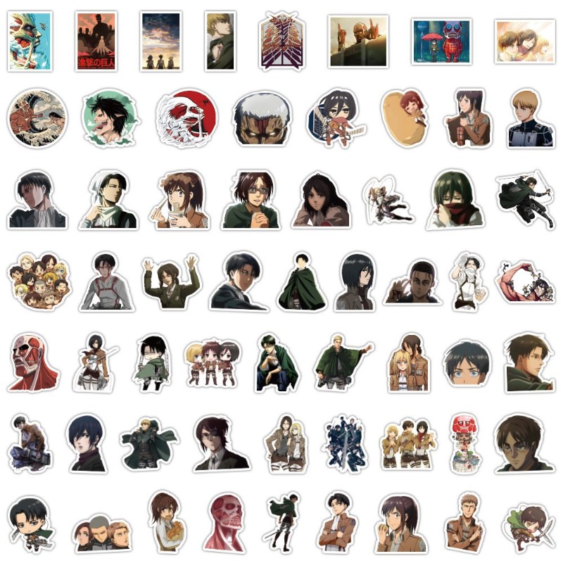 60枚入り 進撃の巨人 アニメステッカー かわいい 防水デカ - Laptop Original Accessories のレビューと価格