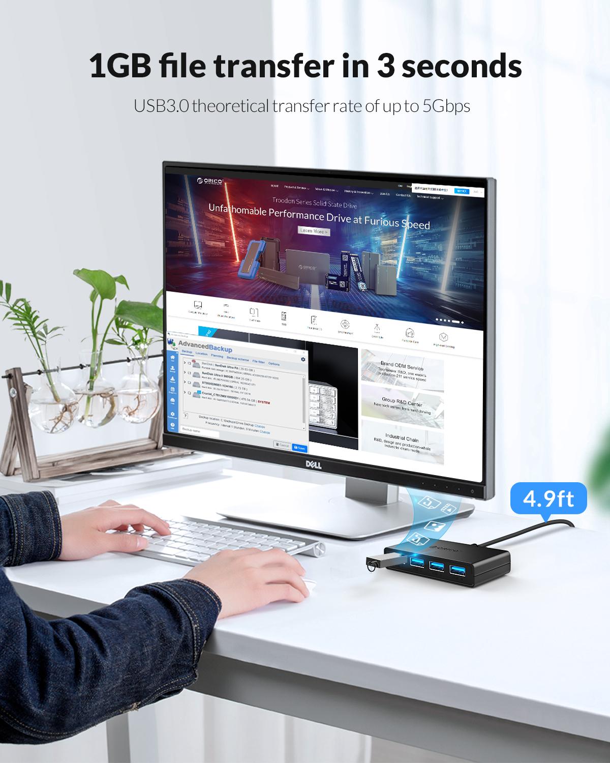ORICO ハブ USB 4 ポートマルチ USB 3.0  - Mac Laptop Accessories のレビューと価格