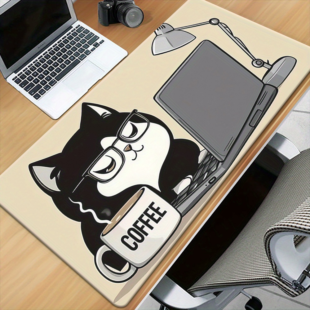 かわいいコーヒー猫がラップトップデスクマットで仕事をしている - Laptop Accessories Officeworks のレビューと価格