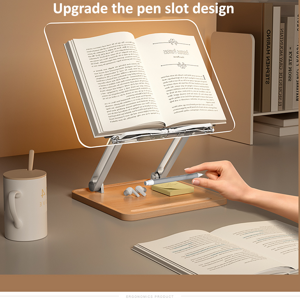木製読書スタンド ライト付き 透明アクリル 多機能リフティン - Laptop Extra Accessories のレビューと価格