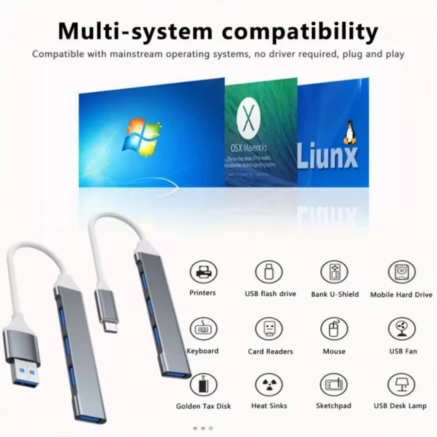 4 in 1 USBハブ USB-Cハブ 4ポート USB  - Mac Laptop Accessories のレビューと価格