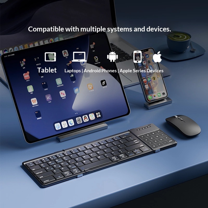 Mengzu 三つ折りワイヤレス Bluetooth キーボ - Laptop Accessories Computer のレビューと価格