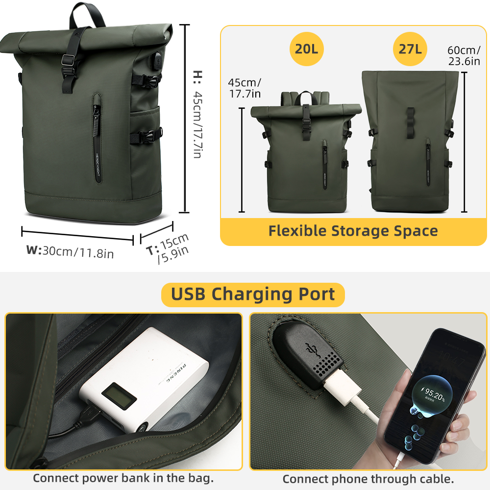 Heroic Knight メンズ バックパック アウトドア - Laptop Bag Waterproof のレビューと価格
