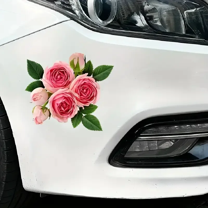 エレガントなピンクのバラと牡丹面白い防水ビニール車デカール外 - Laptop Accessories Pink のレビューと価格