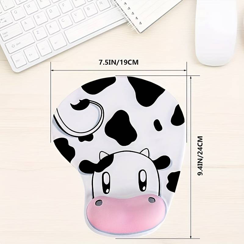 かわいい牛柄のリストレスト付きマウスパッド1枚、漫画柄、柔ら - Wrist Rest Gel のレビューと価格