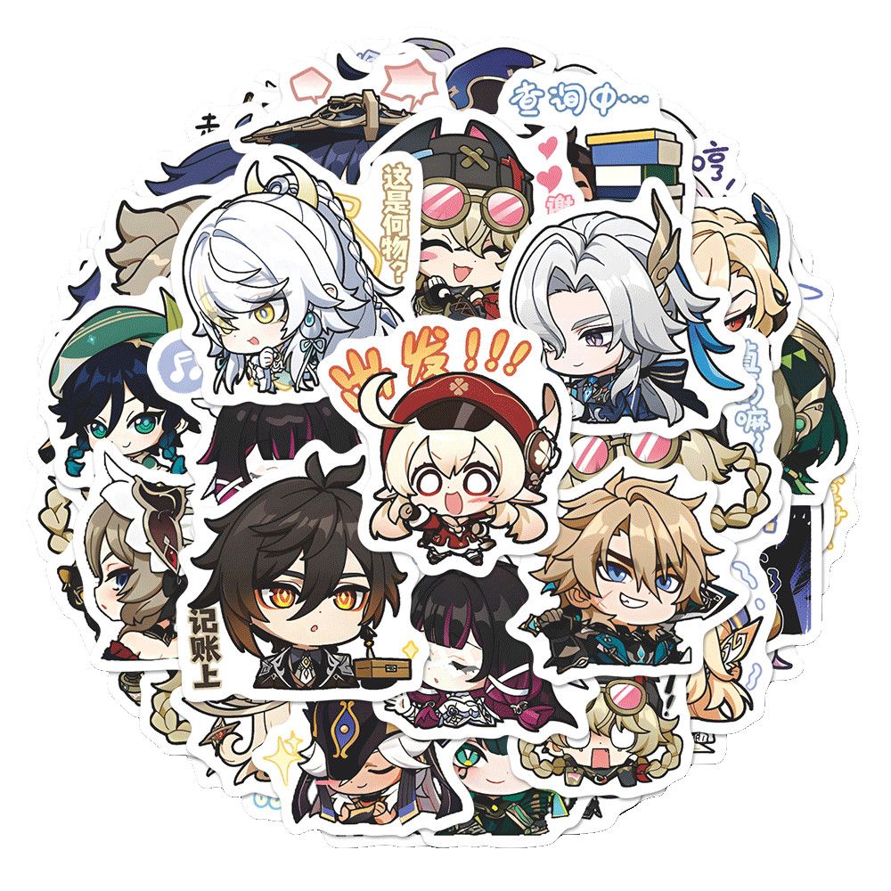 64 個原神インパクトムーンメイデンアニメステッカー漫画落書 - Laptop Original Accessories のレビューと価格