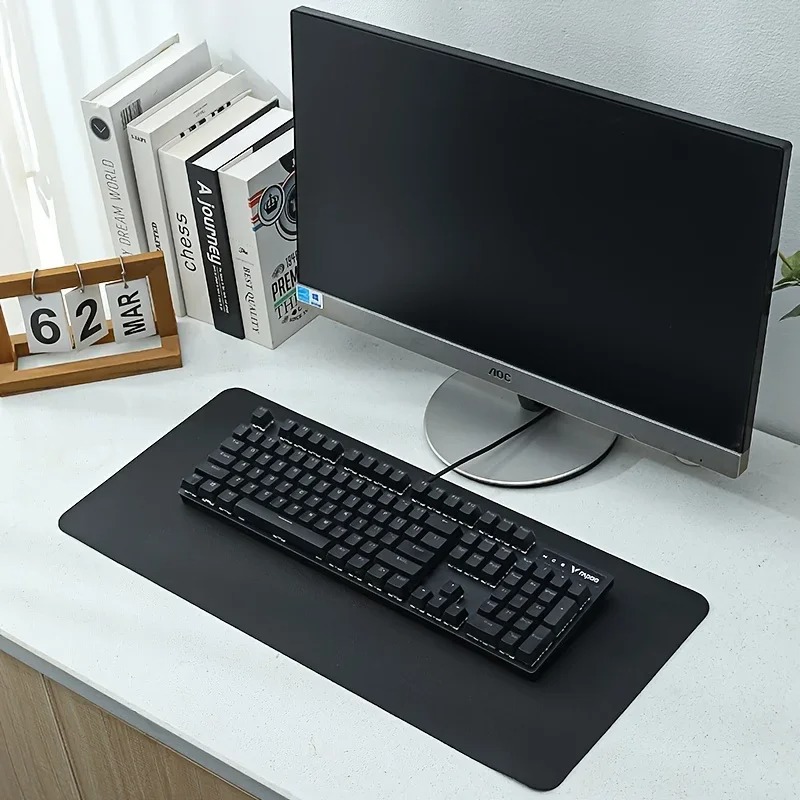 ピンクの無地レザーデスクパッド、マウスプロテクター、大小のマ - Laptop Accessories Pink のレビューと価格